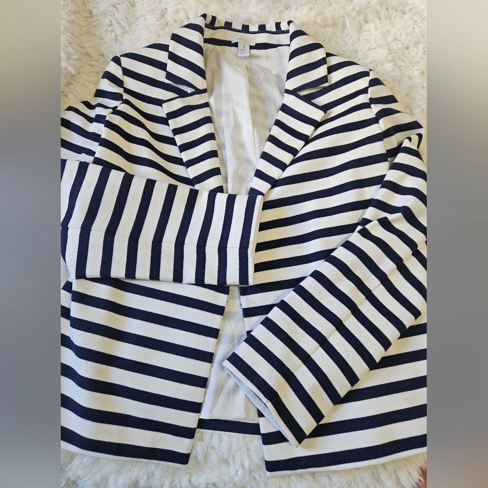 Chico's womens White and blue jacket